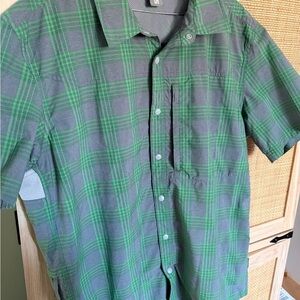 Stio Green and Gray Plaid Men's Shirt Size Large